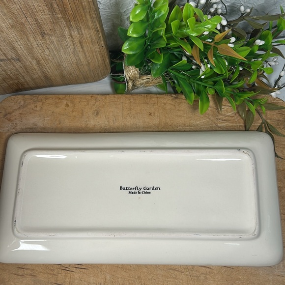 Butterfly Garden Mug Tray Set Stoneware Plate Large Mug Luncheon/Meal Set - Picture 5 of 15